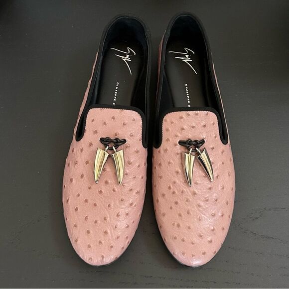 Giuseppe Zanotti Ostrich Textured Leather Slip On Stylish Loafer - Picture 3 of 13